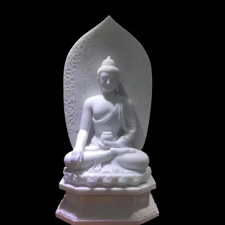 Meditating Buddha Sculpture marble seated statue