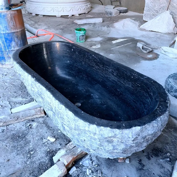 Natural Stone Freestanding Bath Sale carved stone tub
