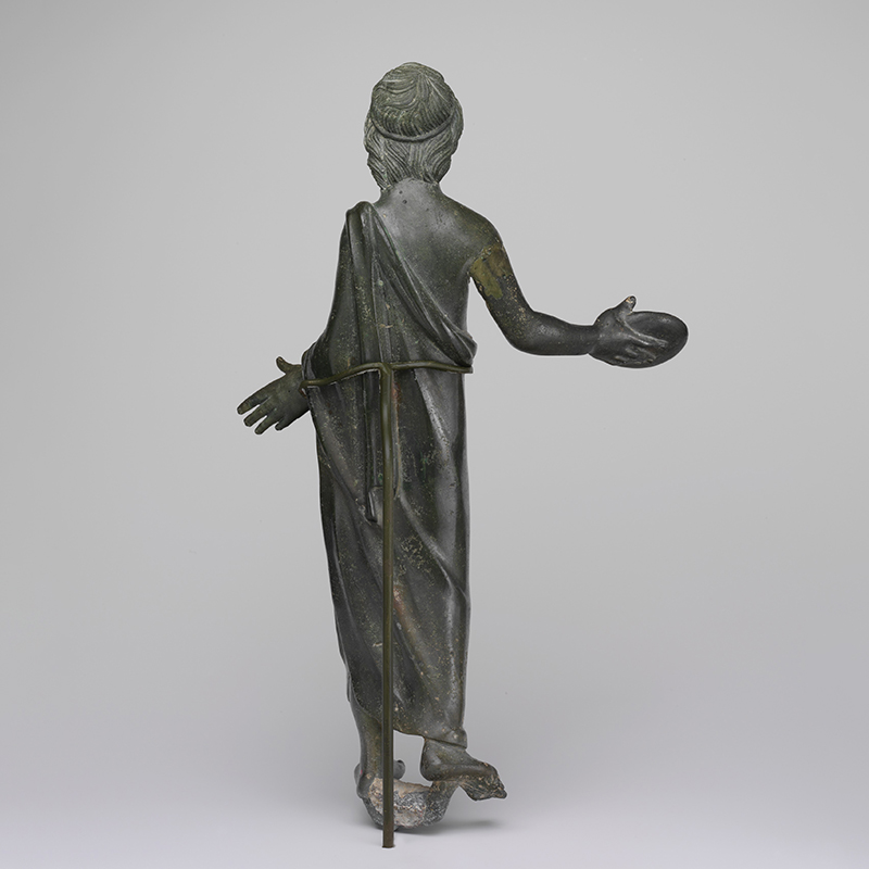 Priest bronze etuscan Sculpture back