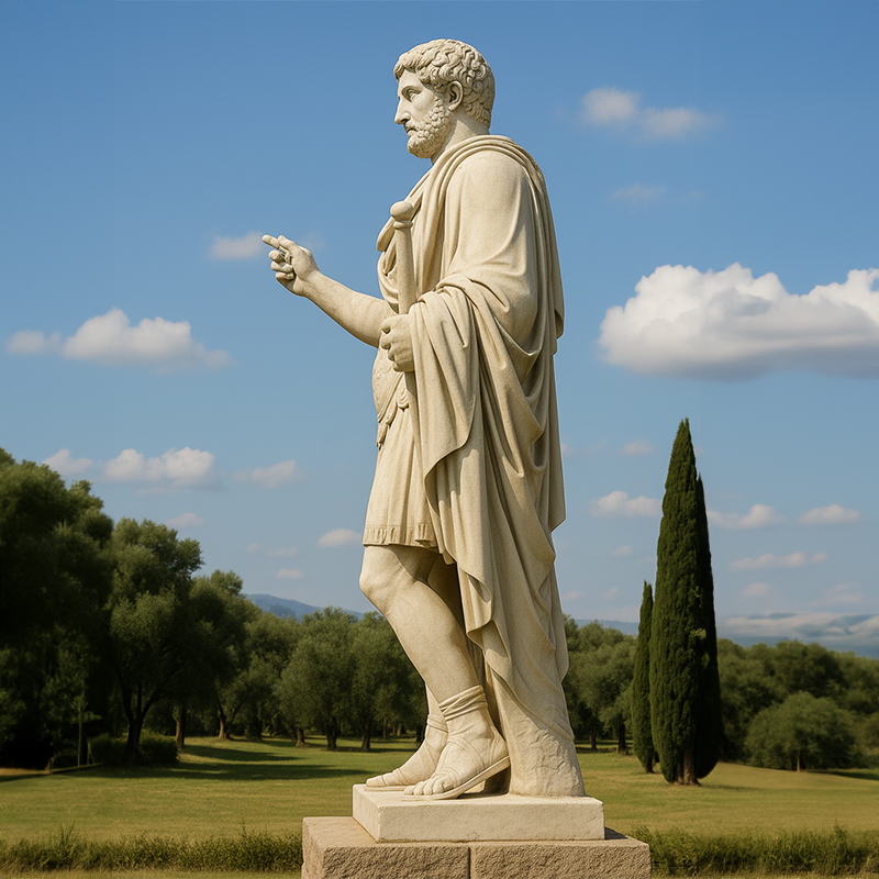 Roman Statue of Hadrian marble side profile
