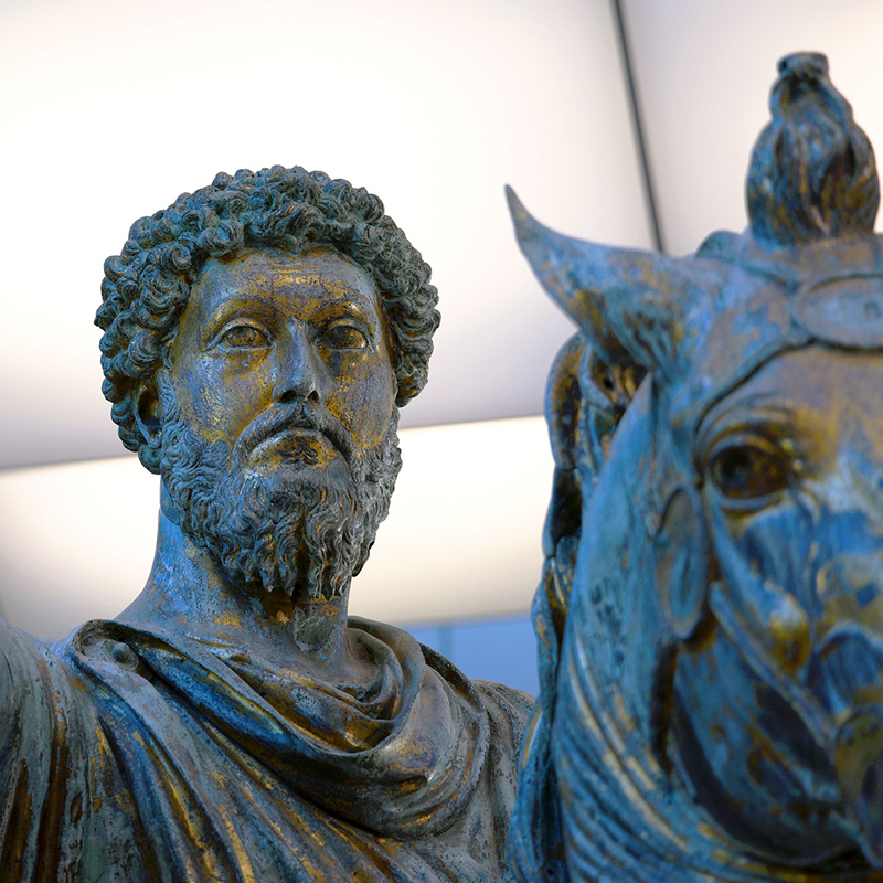 Sculpture Marcus Aurelius bronze close-up view