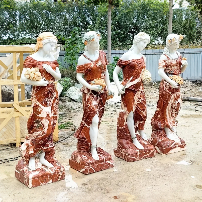Season Statues in marble, spring to winter.