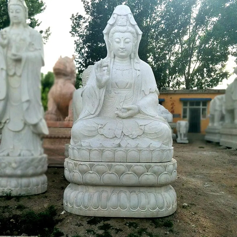 Seated Guanyin Bodhisattva Statue stone sculpture