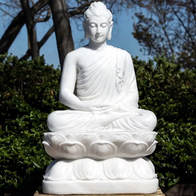 Serene Gautama Buddha marble Sculpture