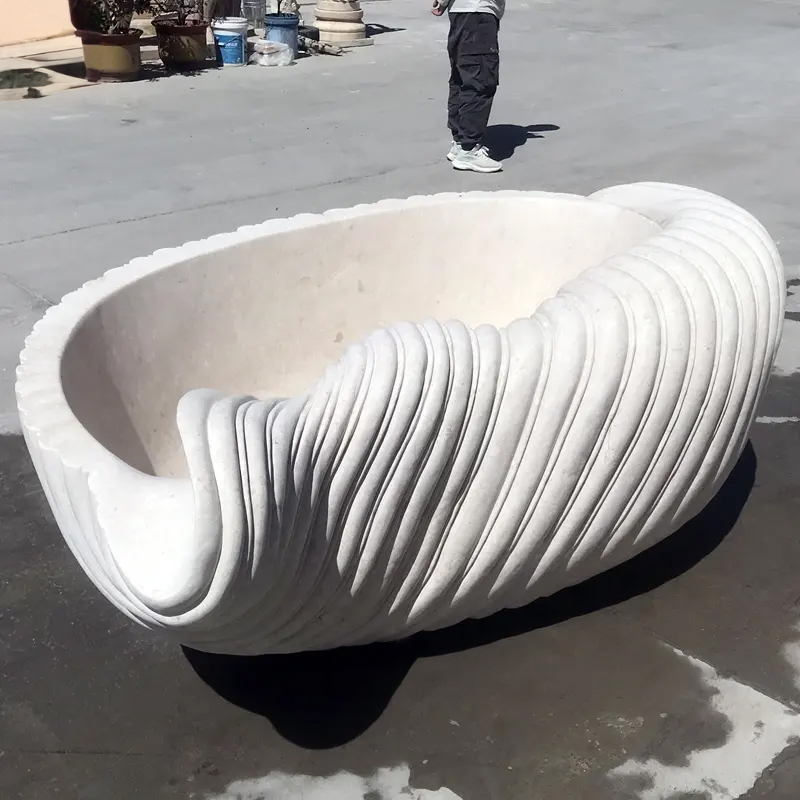 Shell Shaped Bathtub artistic marble bathtub
