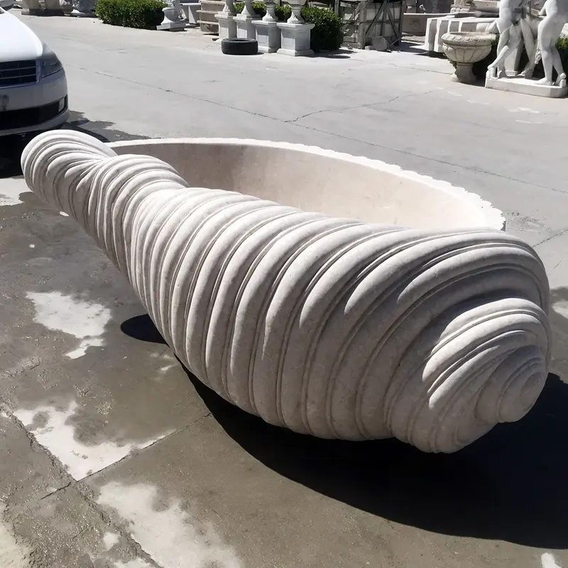 Shell Shaped Bathtub hand carved stone tub