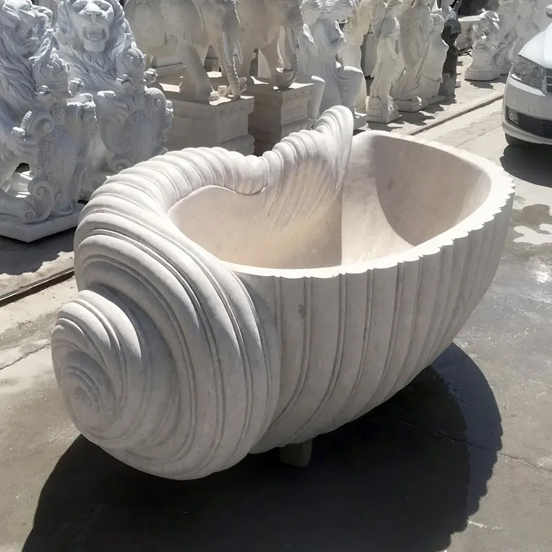 Shell Shaped Bathtub sculptural marble design