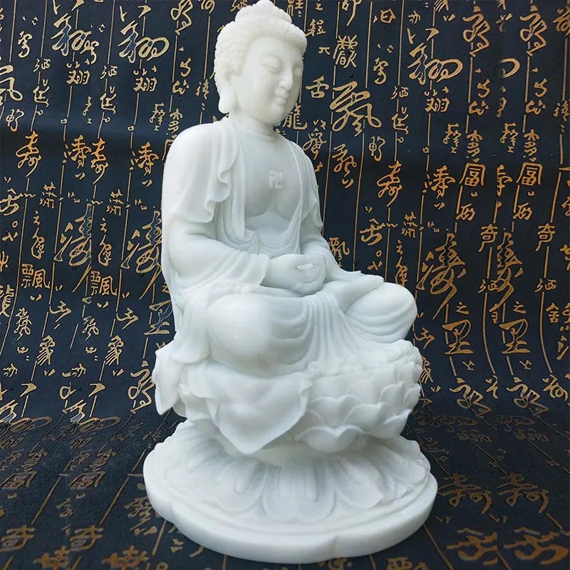 Statue of Seated Buddha white marble