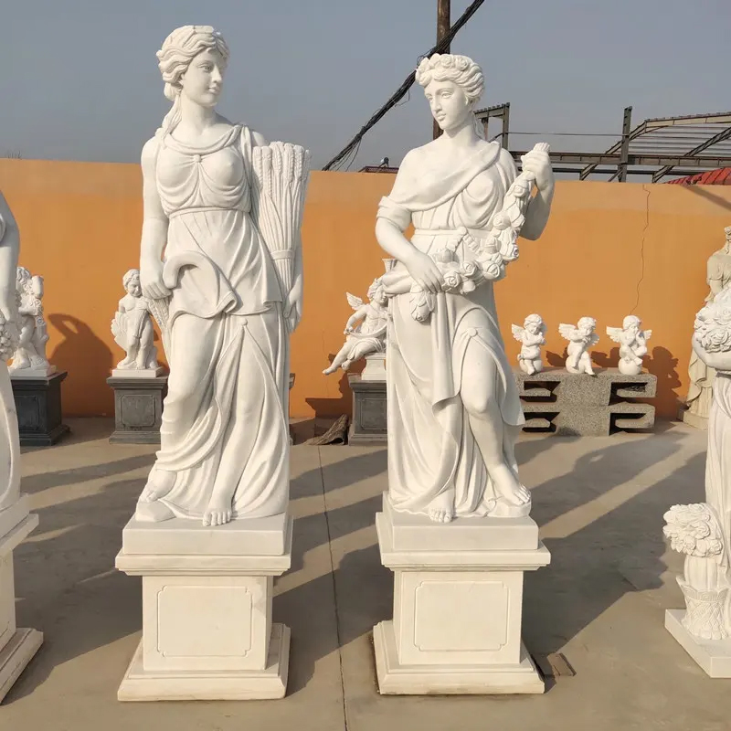 Summer and Automn Goddesses in marble