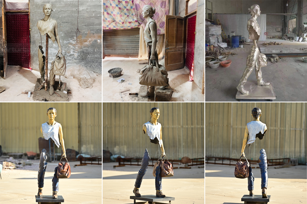 The Traveller Bronze Statue for Sale factory production process