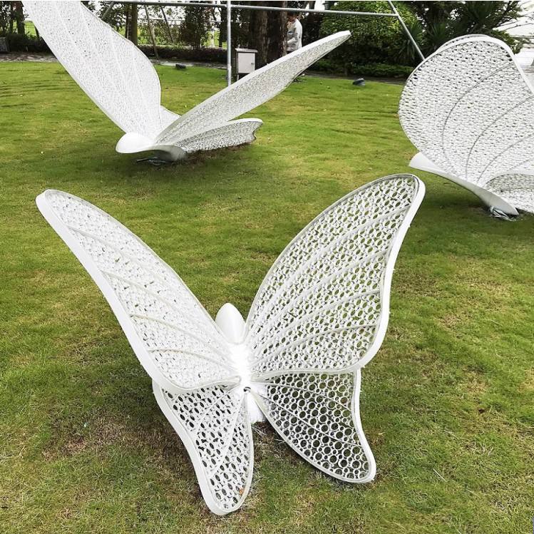 White outdoor Butterfly Statue garden sculpture