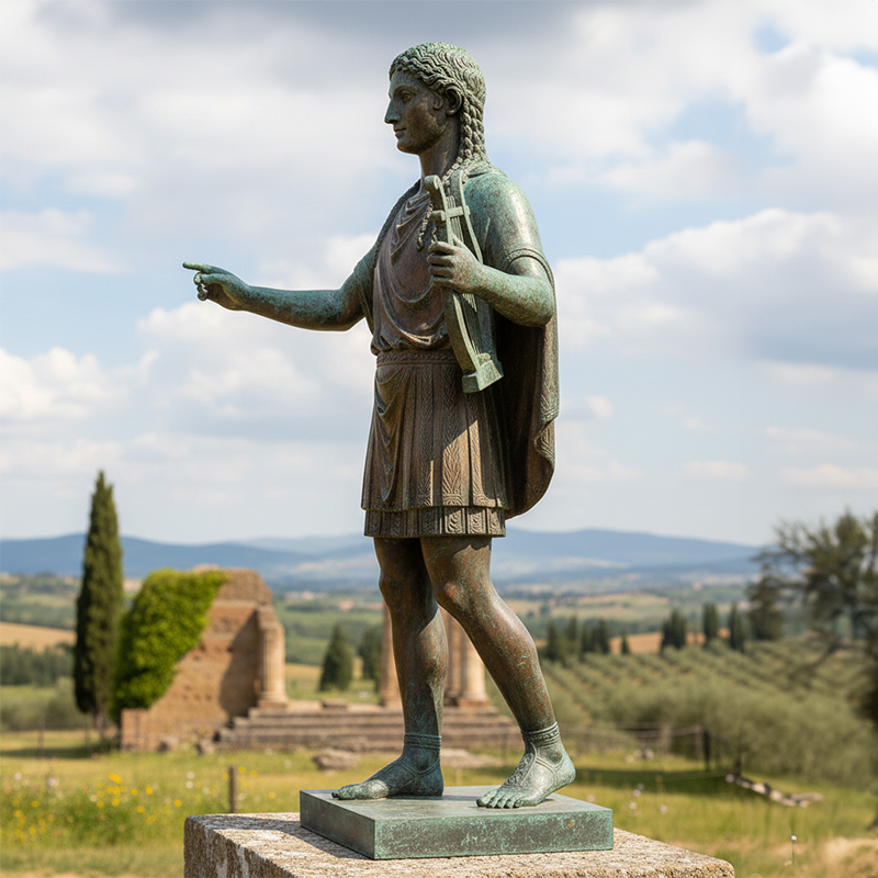 bronze etruscan statue of apollo