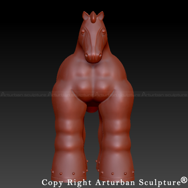 front view of fat horse statue