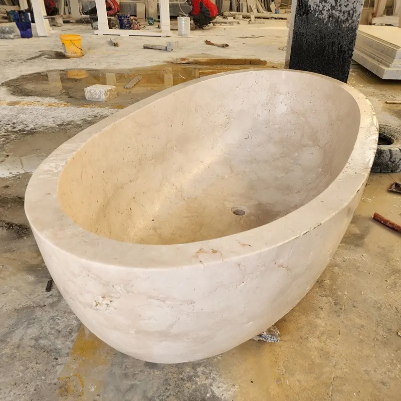 hand carved Marble Freestanding Bath tub