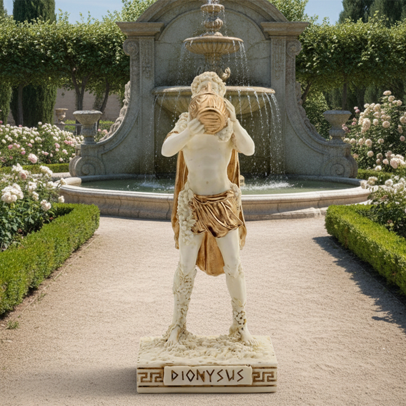 marble Bacchus Figurine front outdoor