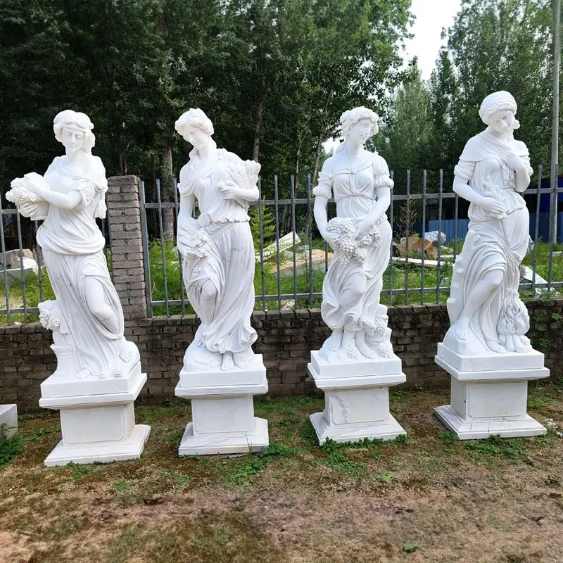 marble Statues of the Four Seasons set