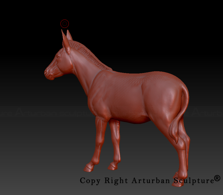 Back angle Donkey Sculpture 3D model