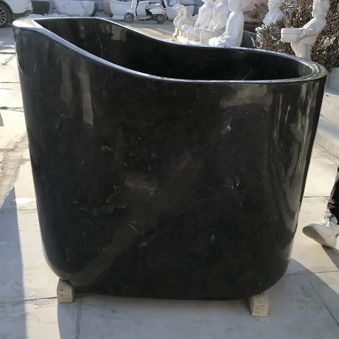 Black marble Free Standing Deep Soaking Tub