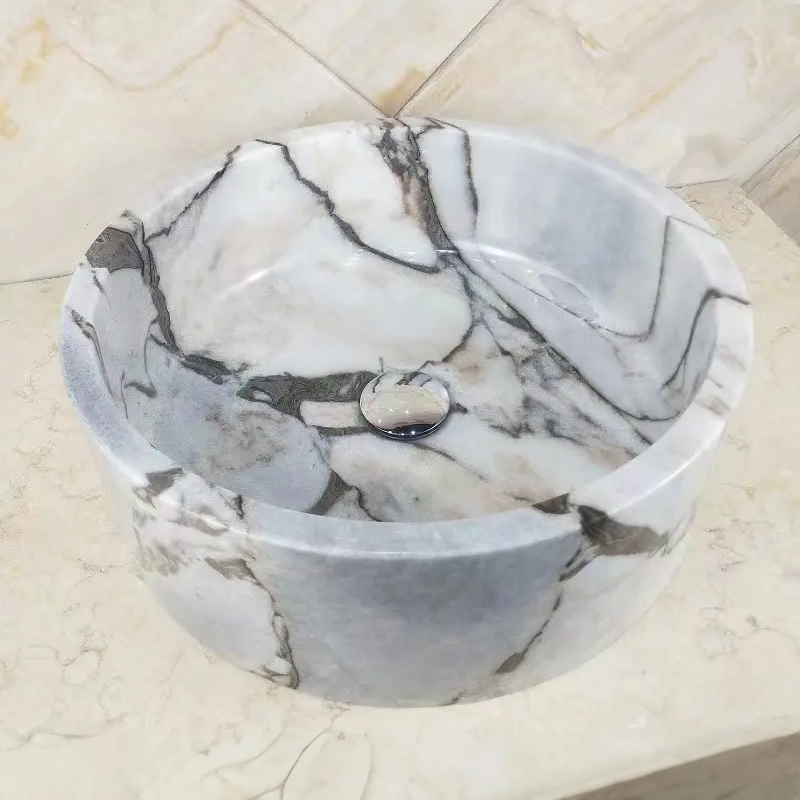 Cylinder Wash Basin veined stone