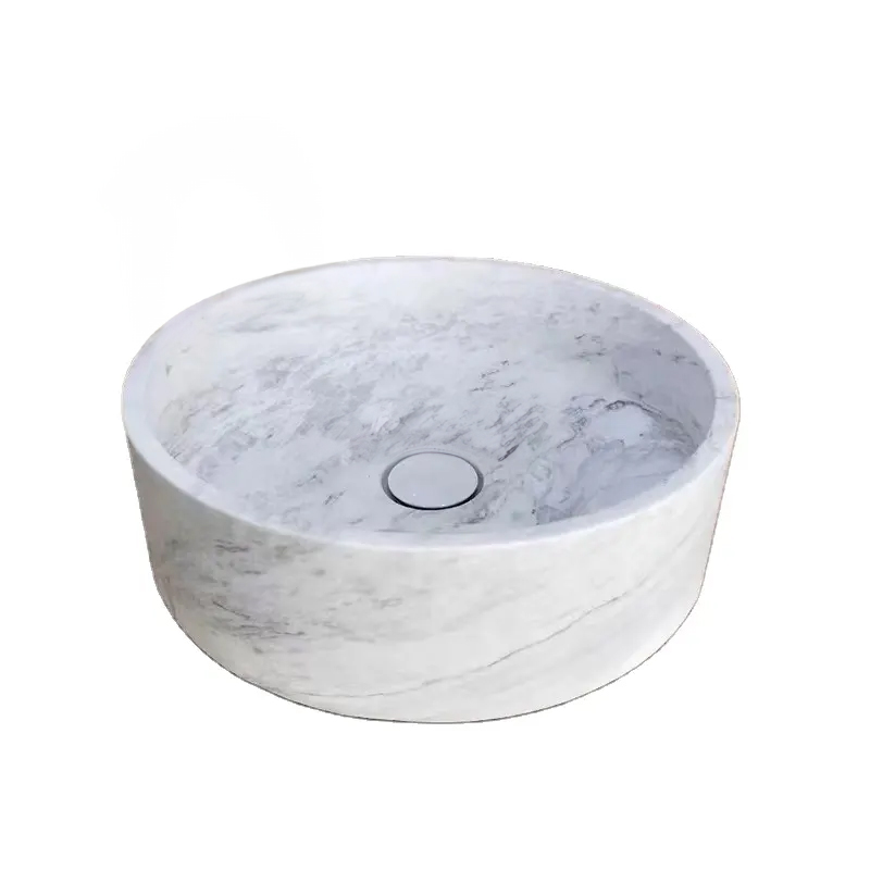 Cylinder Wash Basin white marble