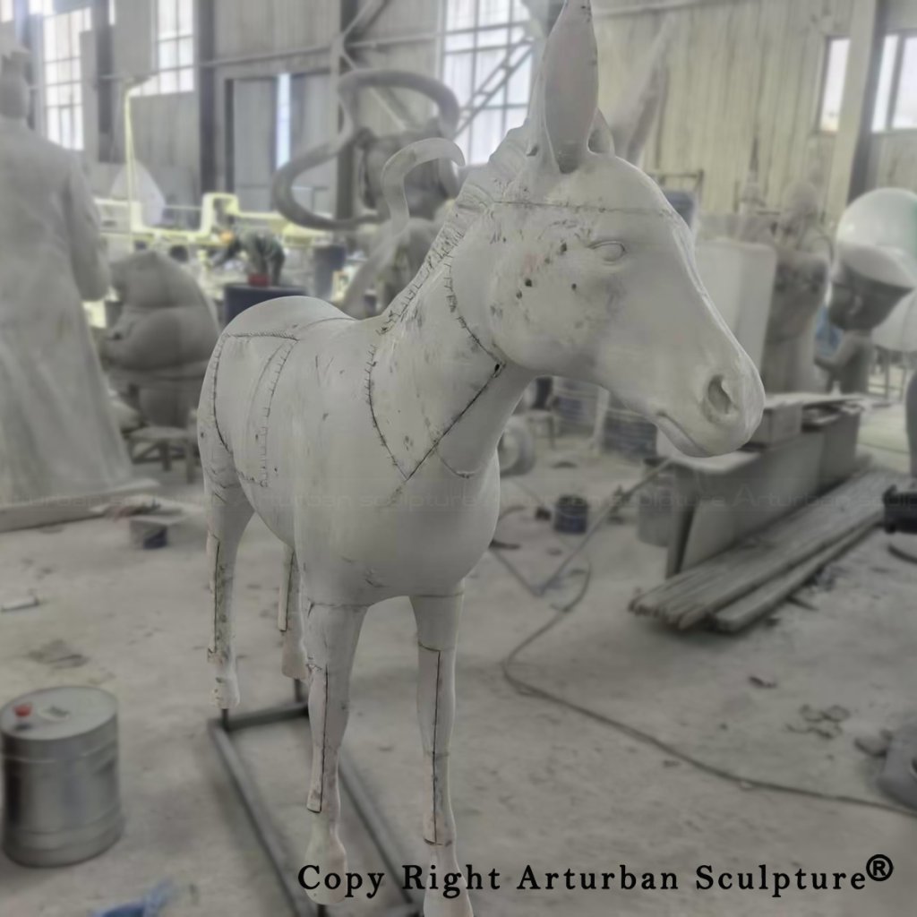 Fiberglass Donkey Sculpture casting stage
