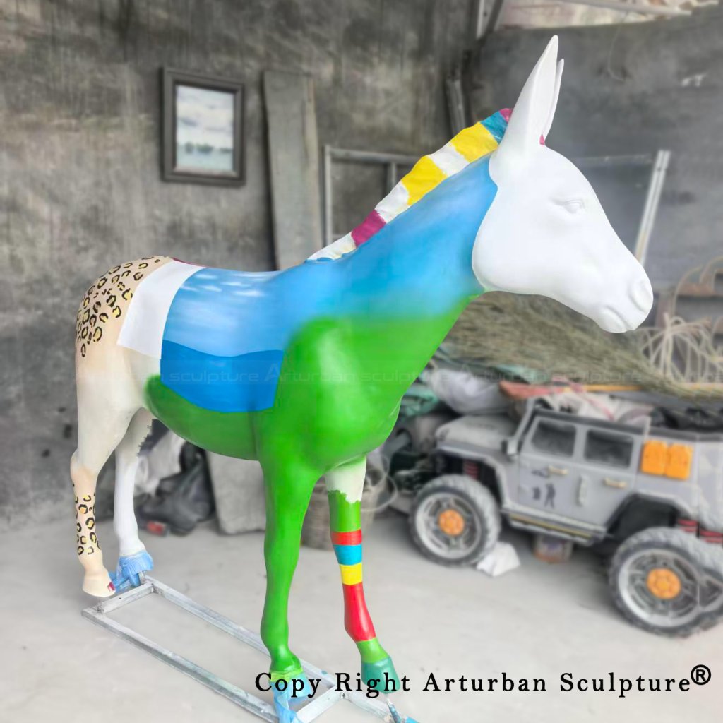 Fiberglass Donkey Sculpture coloring stage