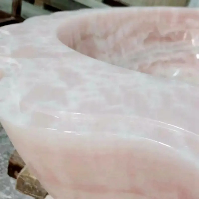 Floral edge Pink Countertop Basin detail