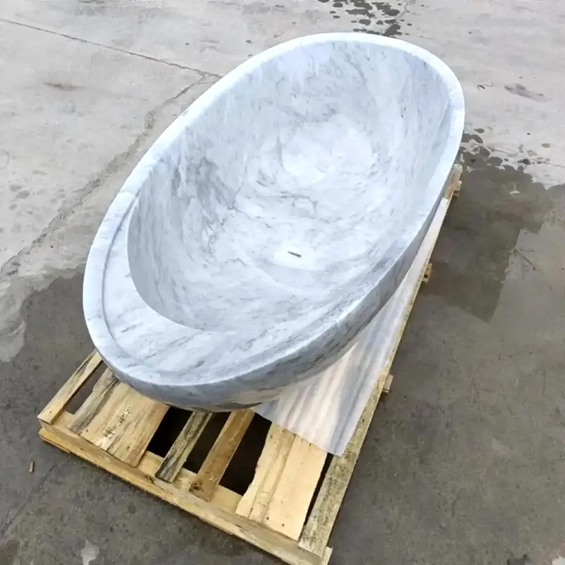Freestanding Egg Shaped marble bath