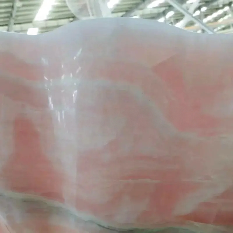 Hand carved Pink Countertop Basin side