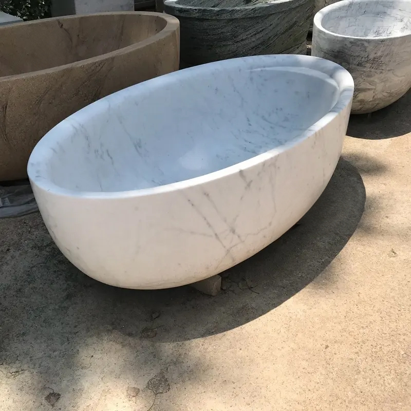 Luxury White Oval Tub marble bath
