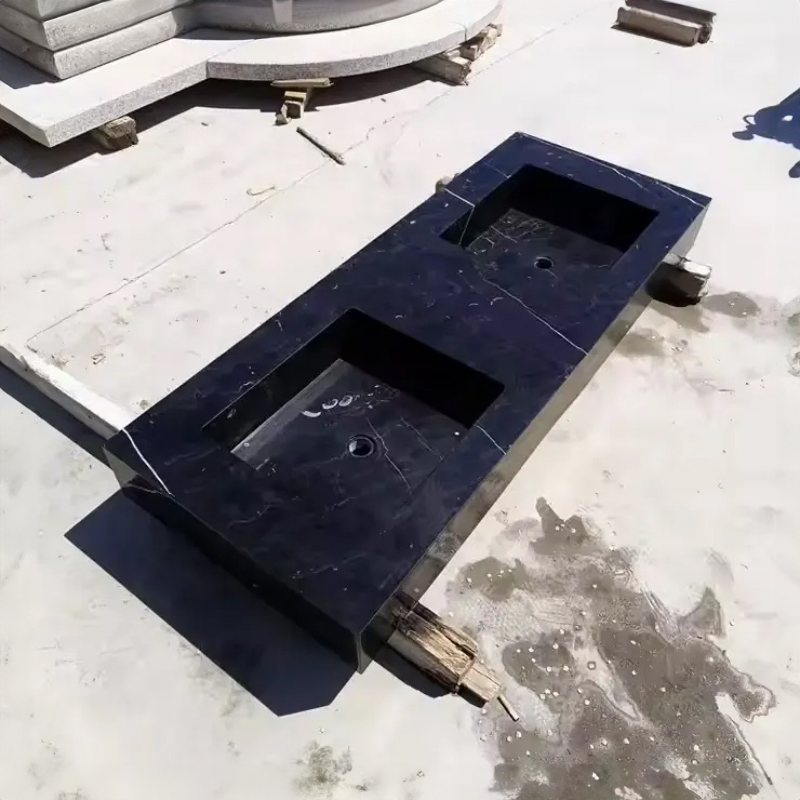 Marble Double Basin black stone