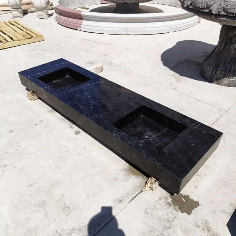 Marble Double Basin modern trough
