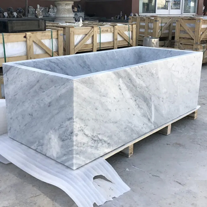 Modern Rectangular Stand Alone Bathtub marble