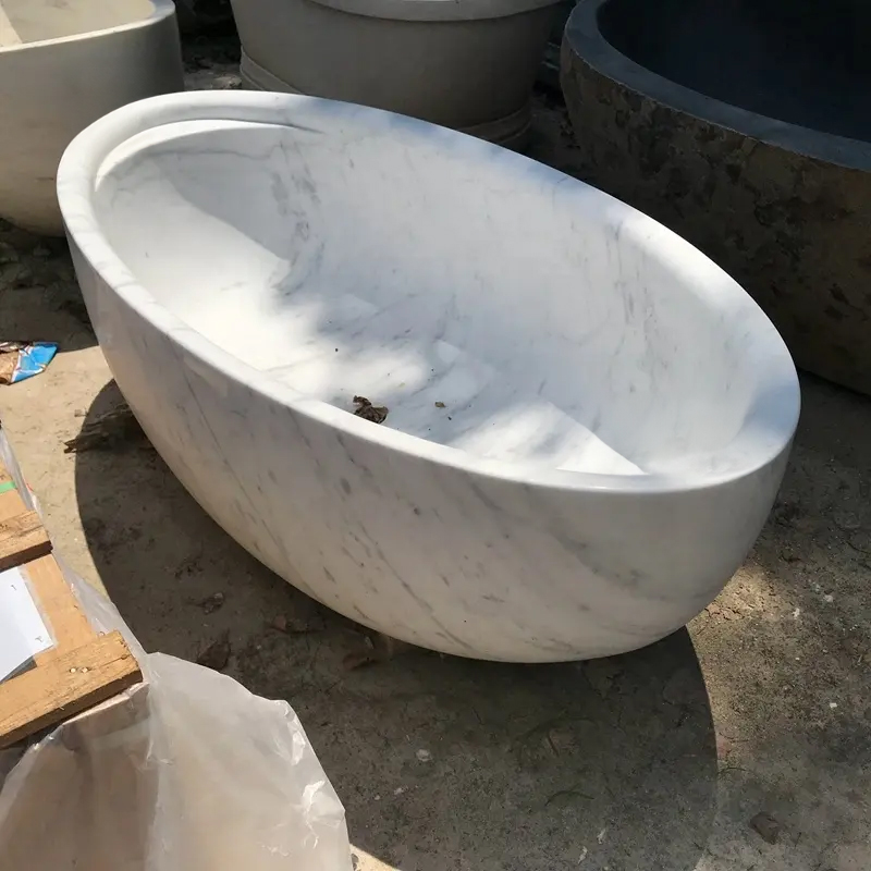 Modern White Oval Tub marble bathtub