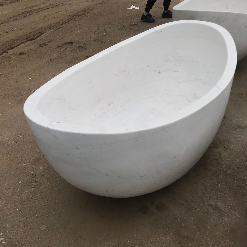 Modern marble Matt White Freestanding Bath
