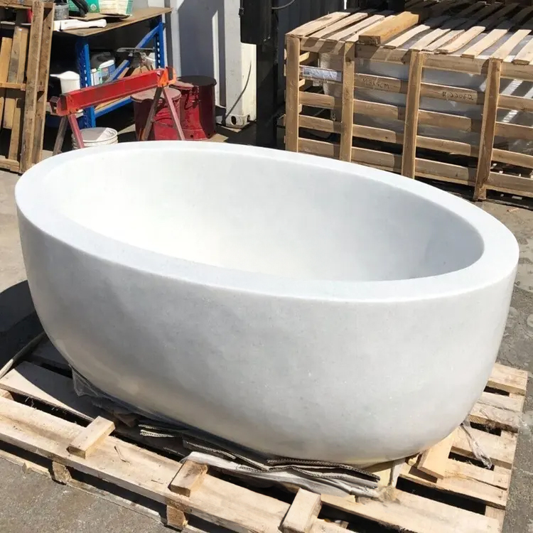 Modern marble Oval White Bathtub