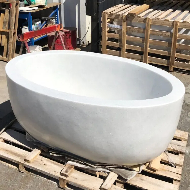 Oval marble Freestanding Egg Bath