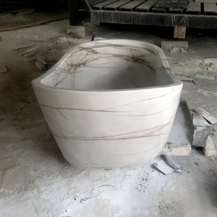 Polished marble Modern Slipper Bath