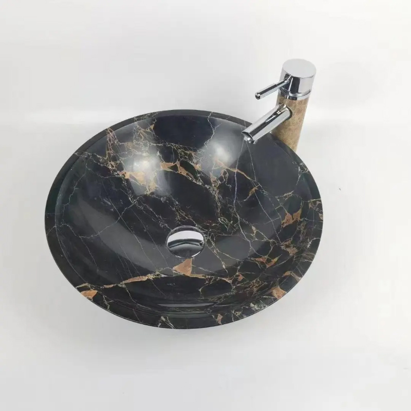 Round Marble Vessel Sink polished
