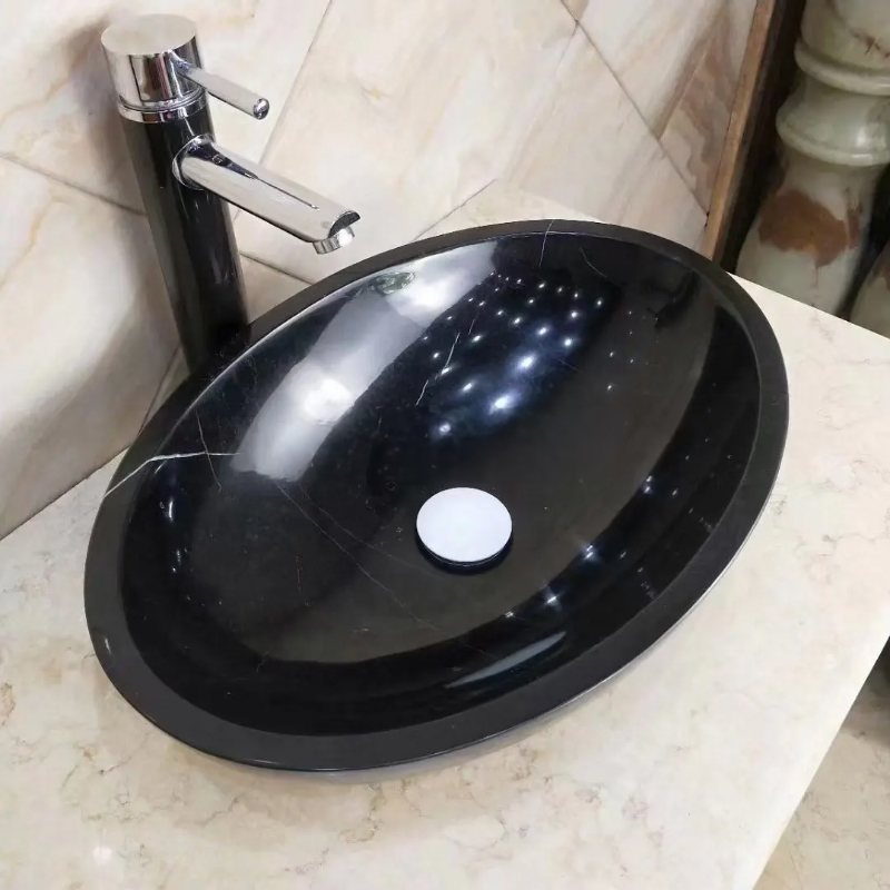 Small Oval Vessel Sink black