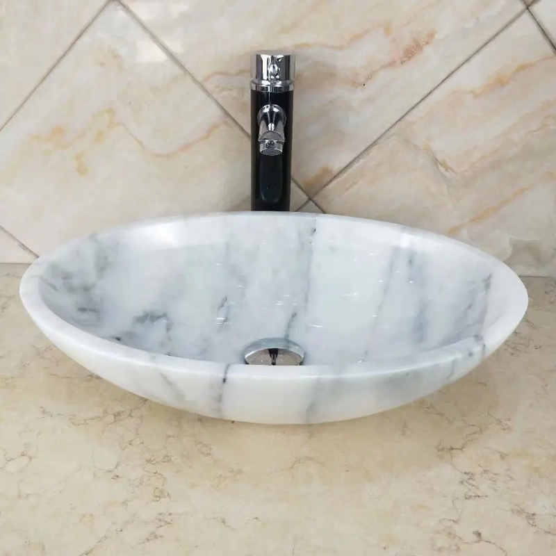 Small Oval Vessel Sink white