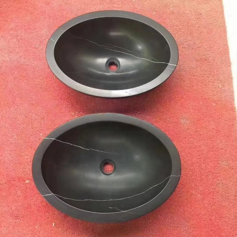 Small marble Oval Vessel Sink