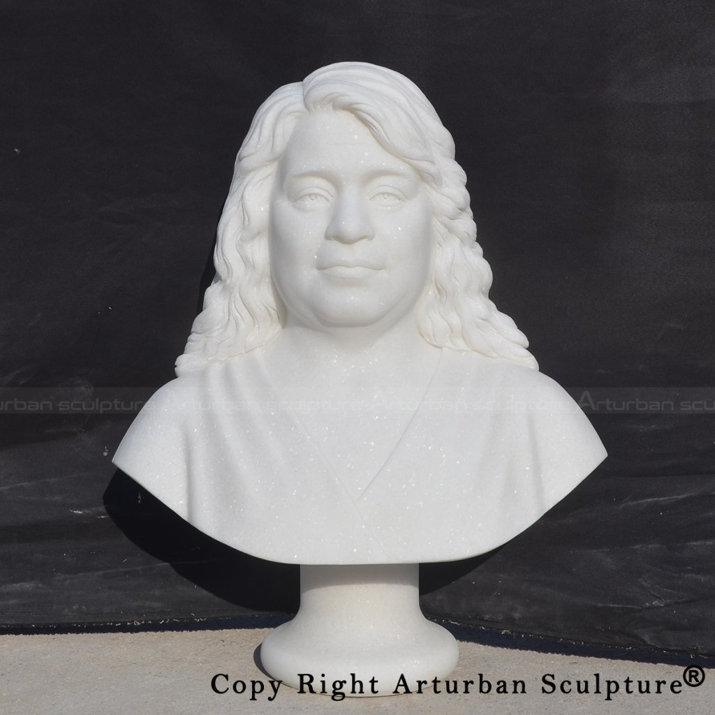 0-marble custom bust sculpture front view