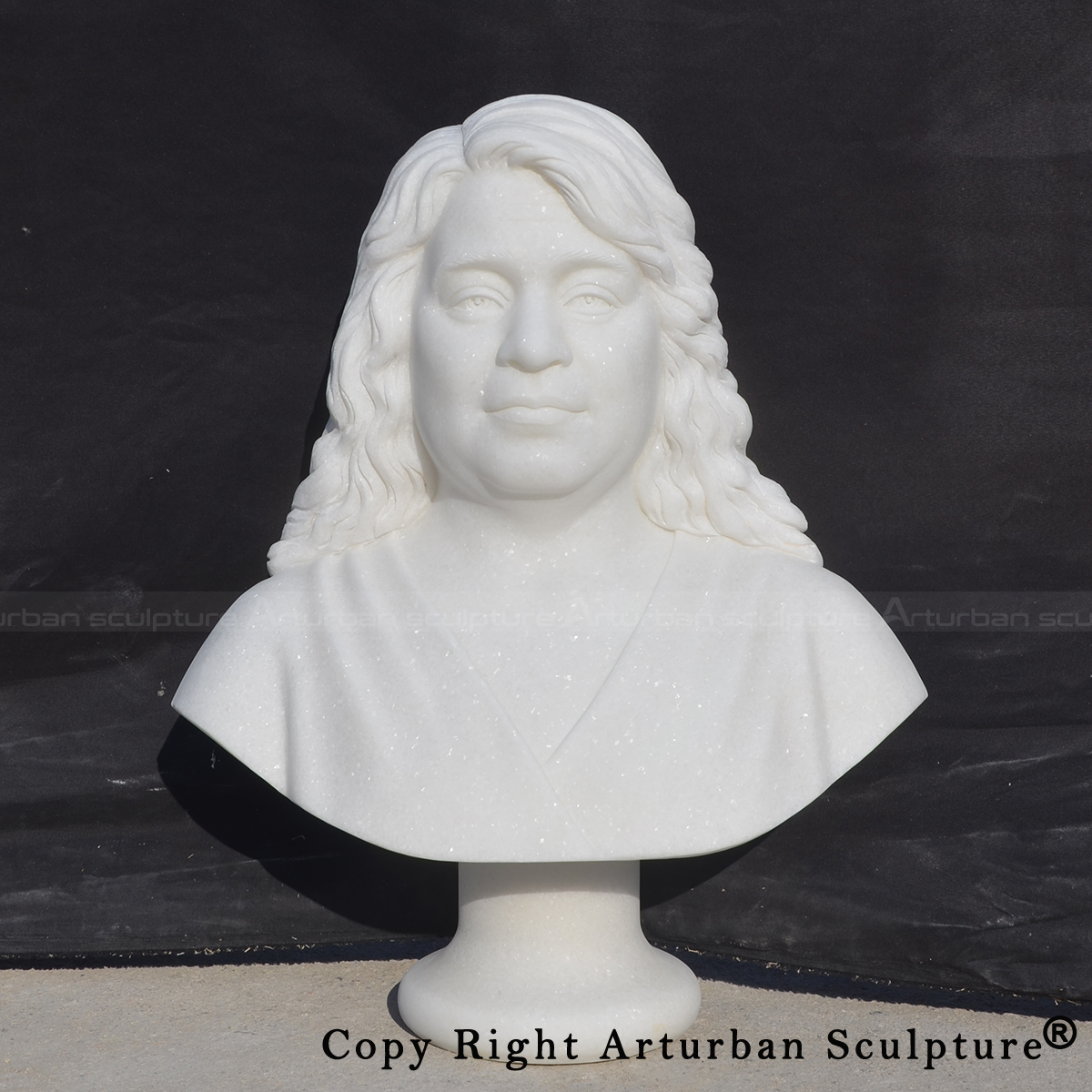 0-marble custom bust sculpture front view