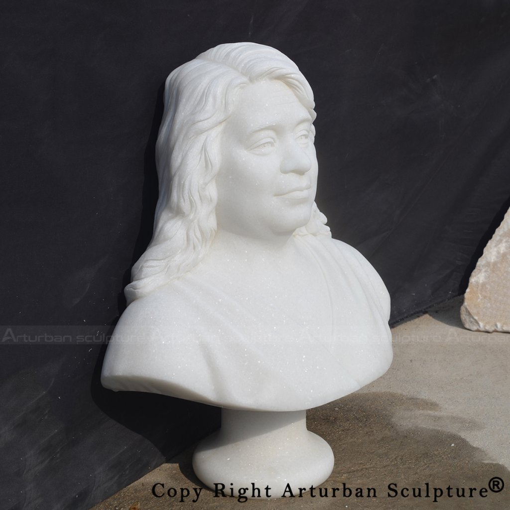 1 marble custom bust sculpture side view