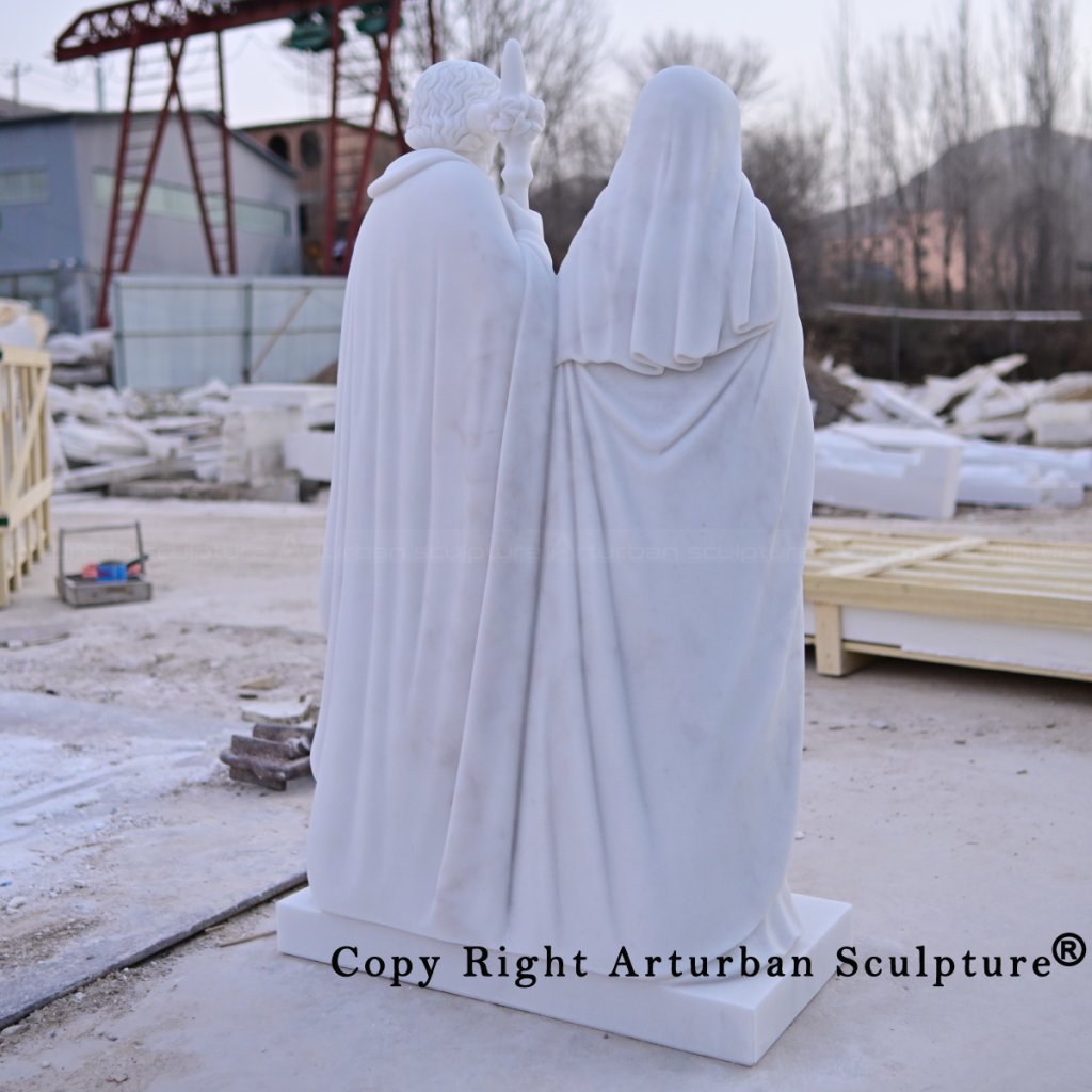 4-Holy Family Marble Statue rear view