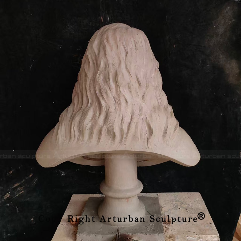 8 clay mold of custom statue from photo front view