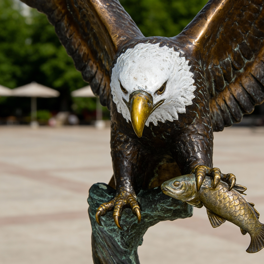 Bronze Eagle Statue for Sale head close-up