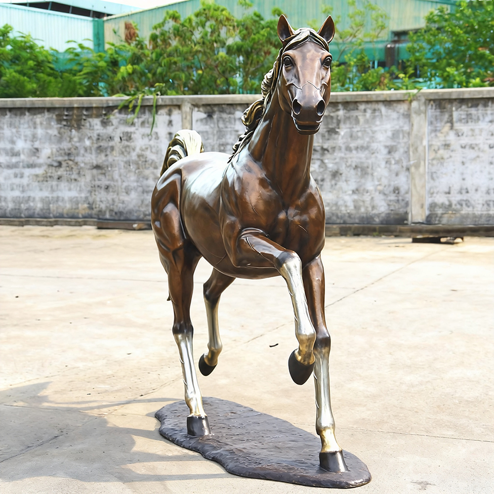 Bronze Horse Running Sculpture front view