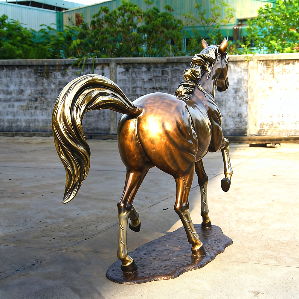 Bronze Horse Running Sculpture rear view